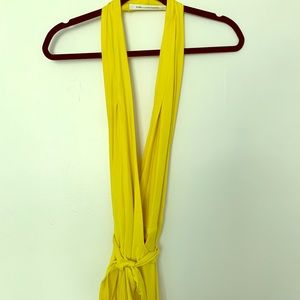 Diane von Furstenberg yellow halter maxi dress